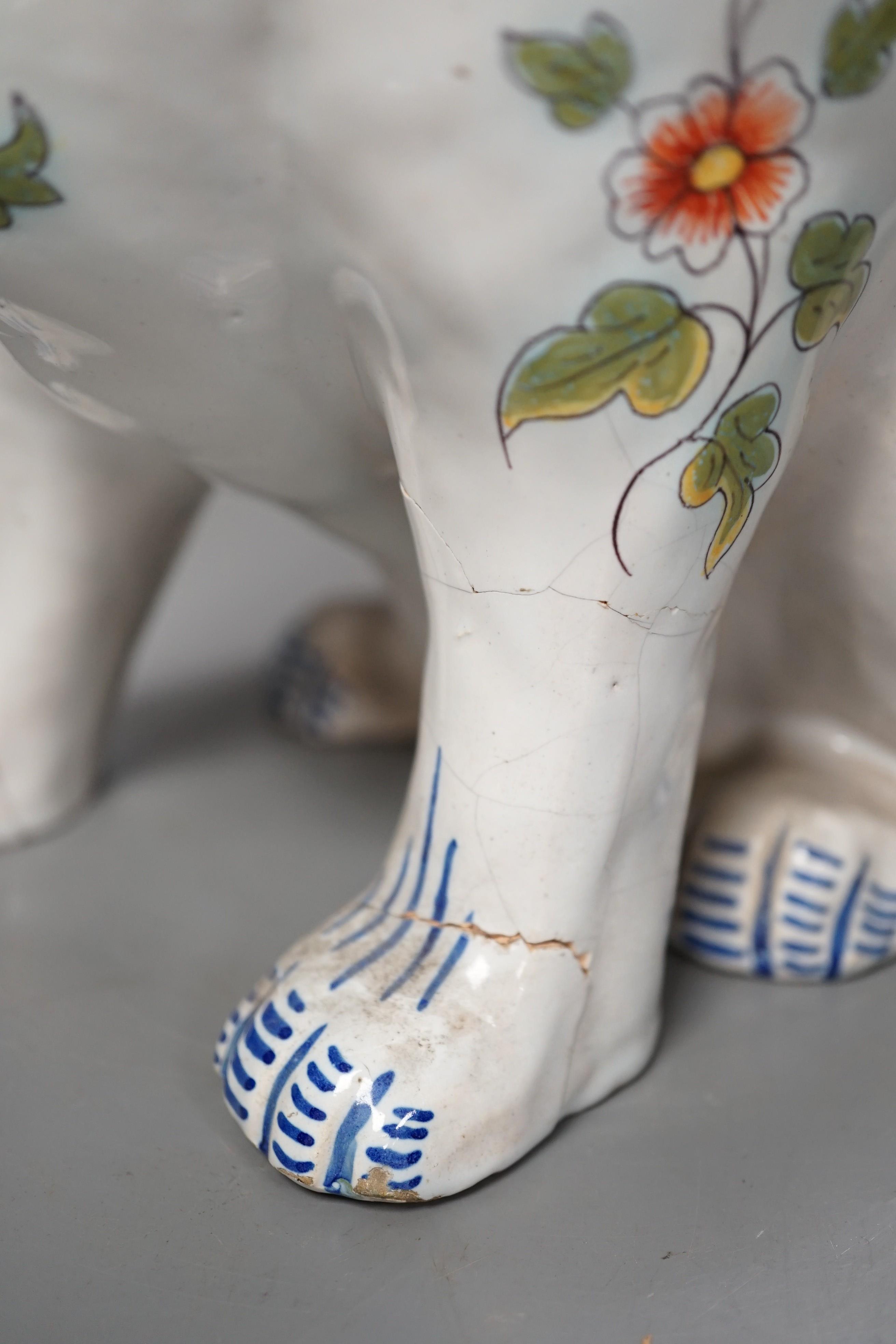 A Mosanic faience model of a seated cat, 31cms high